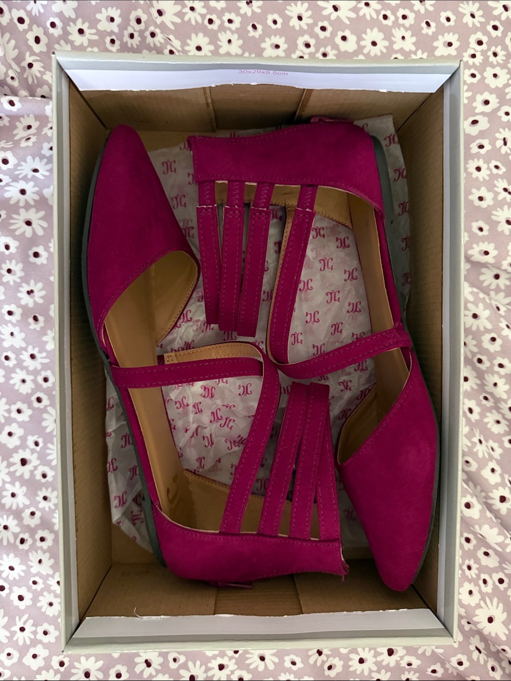 TC Women's Magenta Pointed-Toe Multi-Strap Flats